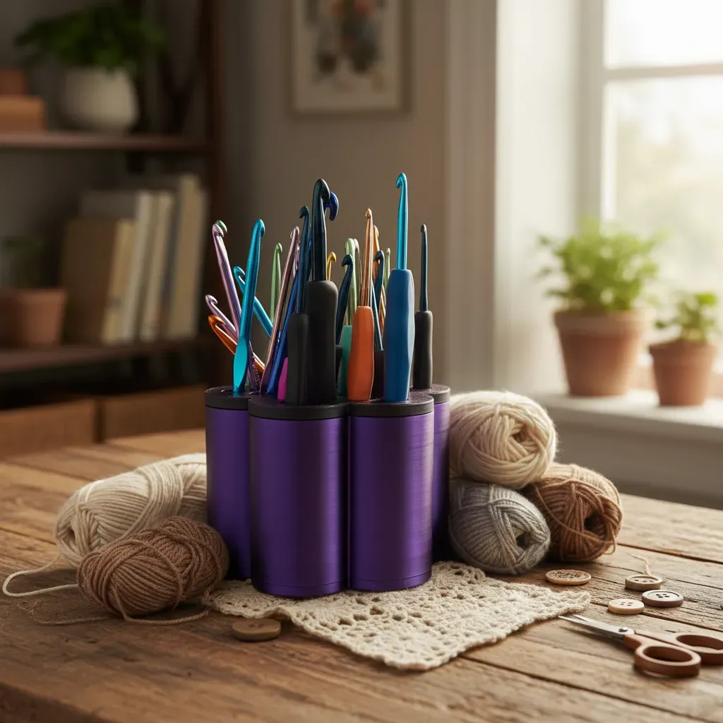 Organizador Aguja Crochet Flor Tornasol
