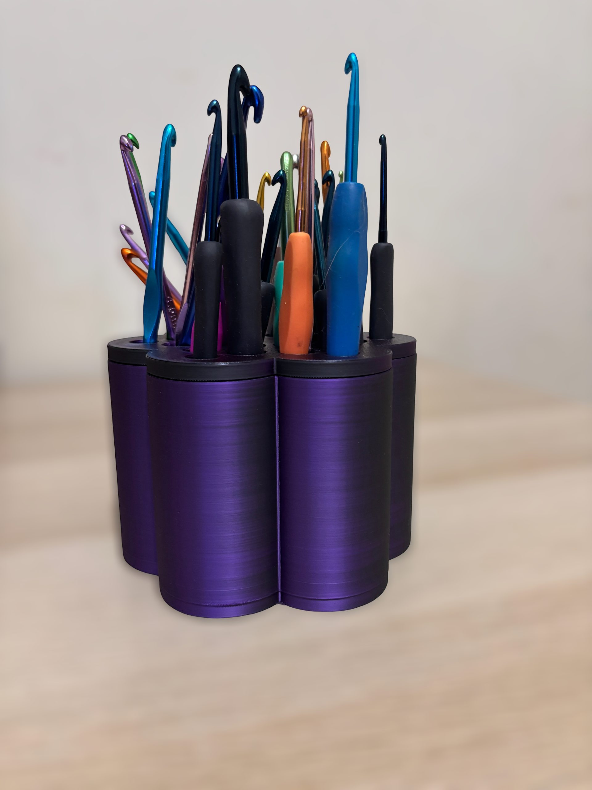 Organizador Aguja Crochet Flor Tornasol - Imagen 3