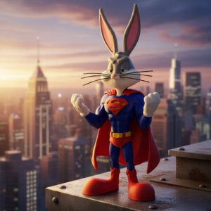 Figura Bugs Bunny Superman 43cm
