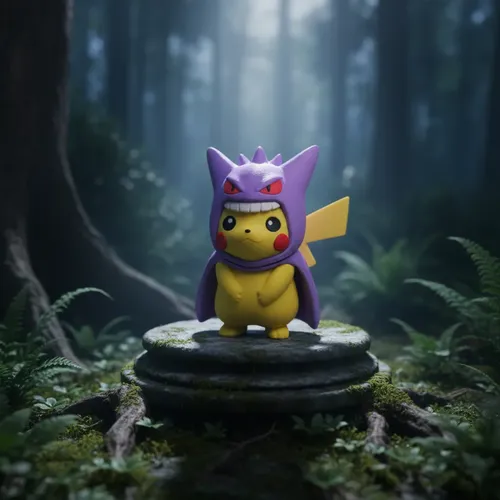 Figura Pikachu Con Poncho De Gengar - Imagen 2